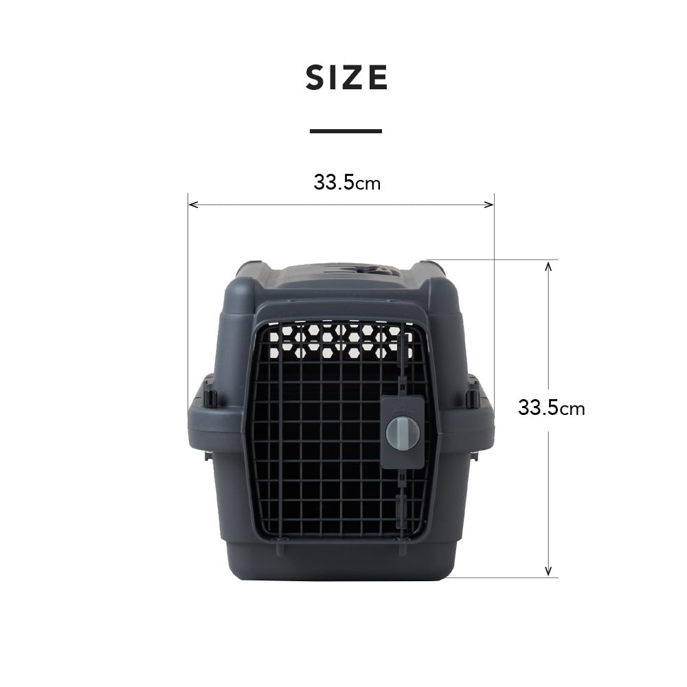 OFT Pet Kennel First Class Black Edition L50 W X D X Weight with Handles Indoor with IATA Safety Standards [External Dimensions 33.5cm 50.5cm 33.5cm