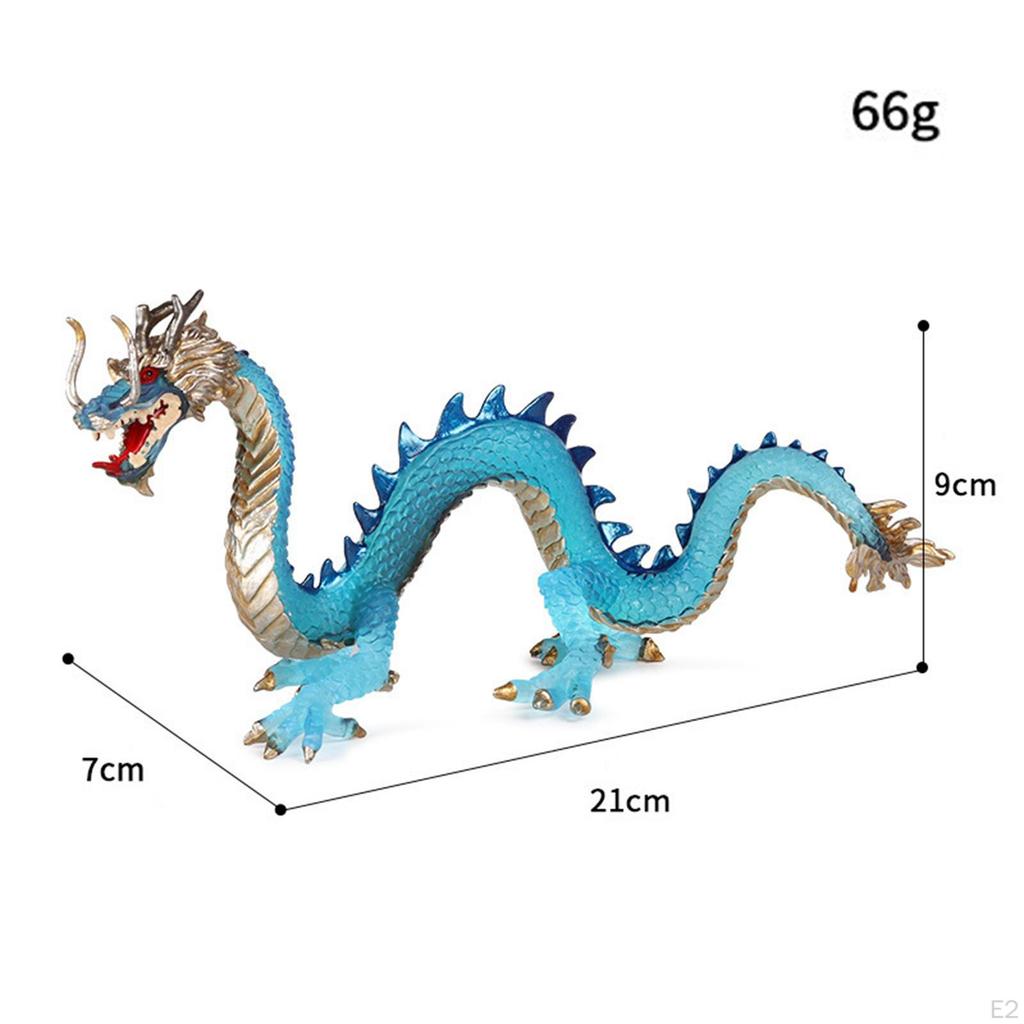 Hand Painted Chinese Dragon Figurine Simulation Shape Model Toy