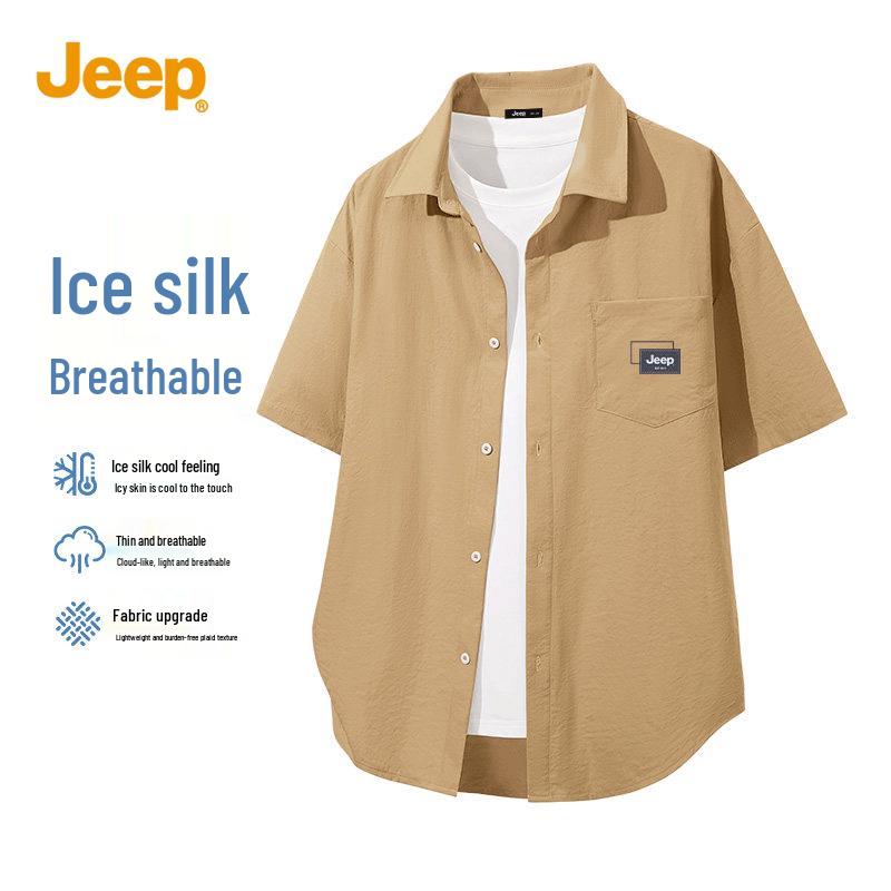 JEEP Men s Summer Ice Silk Short Sleeve Polo Shirt XL