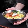 Double Layer Japanese Ramen Bowl Stainless Steel Anti-Scalding Instant Noodles Salad Food Bowls for Restaurant Kitchen Tableware
