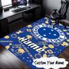Custom Name Cruzeiro FC Crest Rug for Living Room, Game Rooms, Office, Bedroom, Floor Mat Playful Design, fan gifts Christmas decor
