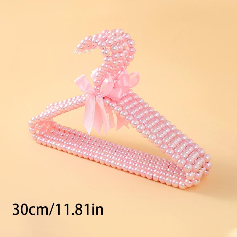 

5 шт. стильная вешалка для одежды для домашних животных с искусственным жемчугом 20/25/30 см маленькая вешалка для одежды с жемчугом 30cm розовый