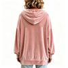Women's Color Hooded Velvet Sweatshirt Long Sleeve Casual Pullover Top