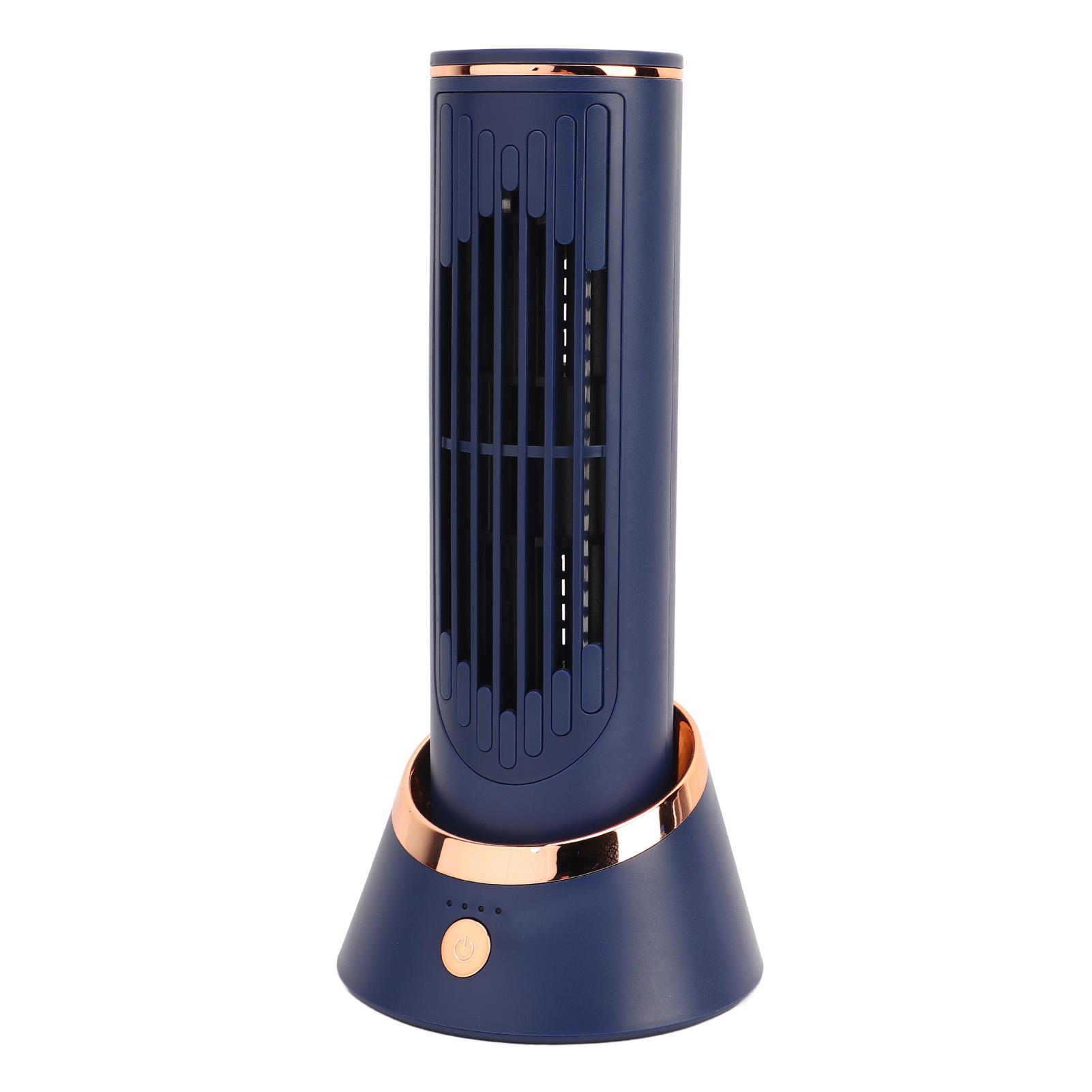 

Мини-вентилятор без лопастей 5 В 2 А Тип C 4000 мАч 3 скорости тихий синий настольный вентилятор для общежития