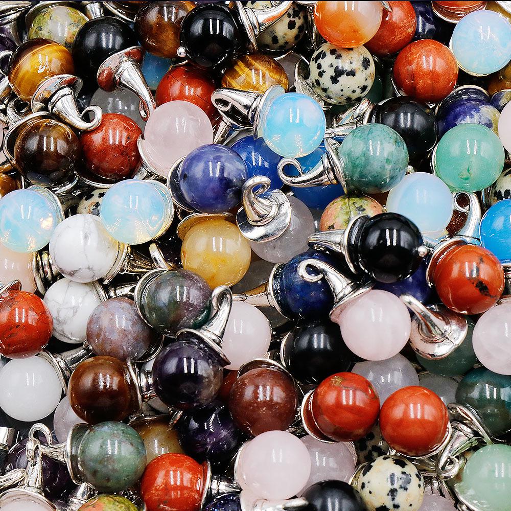 Rosenkvarts Kristall Jultomtehatt Sfär Hänge Halsband för Halloween