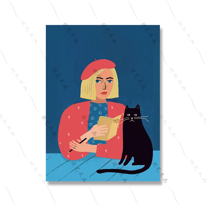 Cartone Animato Astratto Faccia Senza Sorrisi Immagini Decorazione Casa Nordico Ragazze Pittura su Tela Arte da Parete Poster Colorati Stampa per Soggiorno