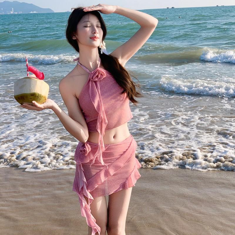 Cute Girl Diary Pure Sex Style Sexy Hot Bikini Three-piece Split Swimming Suit Female Vacation