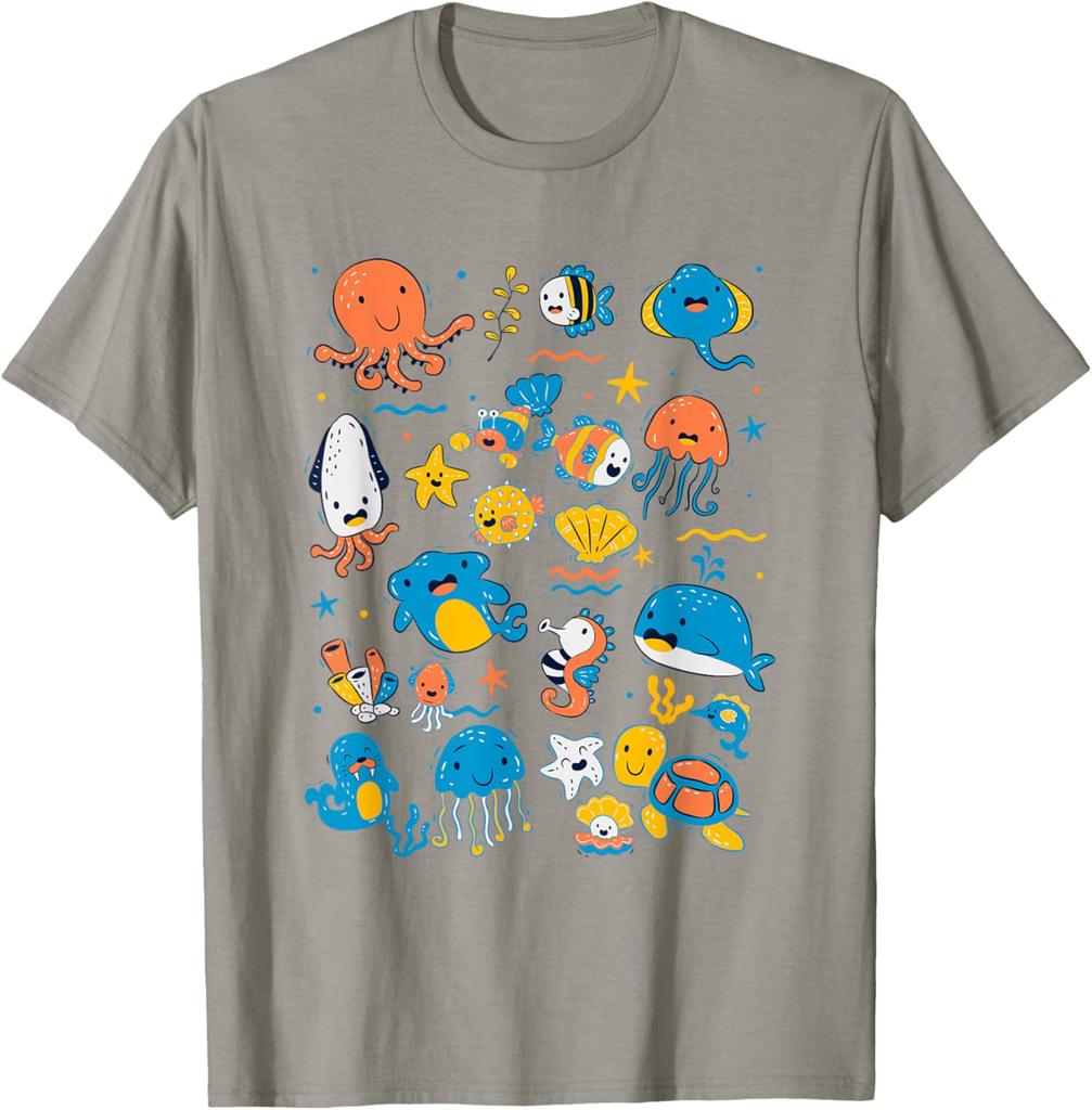 Carini Animali Marini Bambini Creature Oceaniche Pesce Pagliaccio Maglietta
