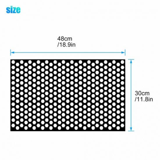 2Pcs 48*30cm PVC Black Car Rear Tail Light Cover Honeycomb Anti-scratch Sticker