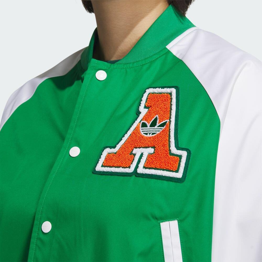 Adidas Originals Color Block Striped Retro Sports Zip Jacket Women Jackets Green IU4769