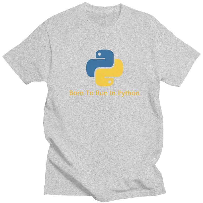 Custom Born To Run In Python Tshirt for Men Short Sleeves Casual T Shirt Programmer Computer Developer Tshirt 100 Cotton Tee