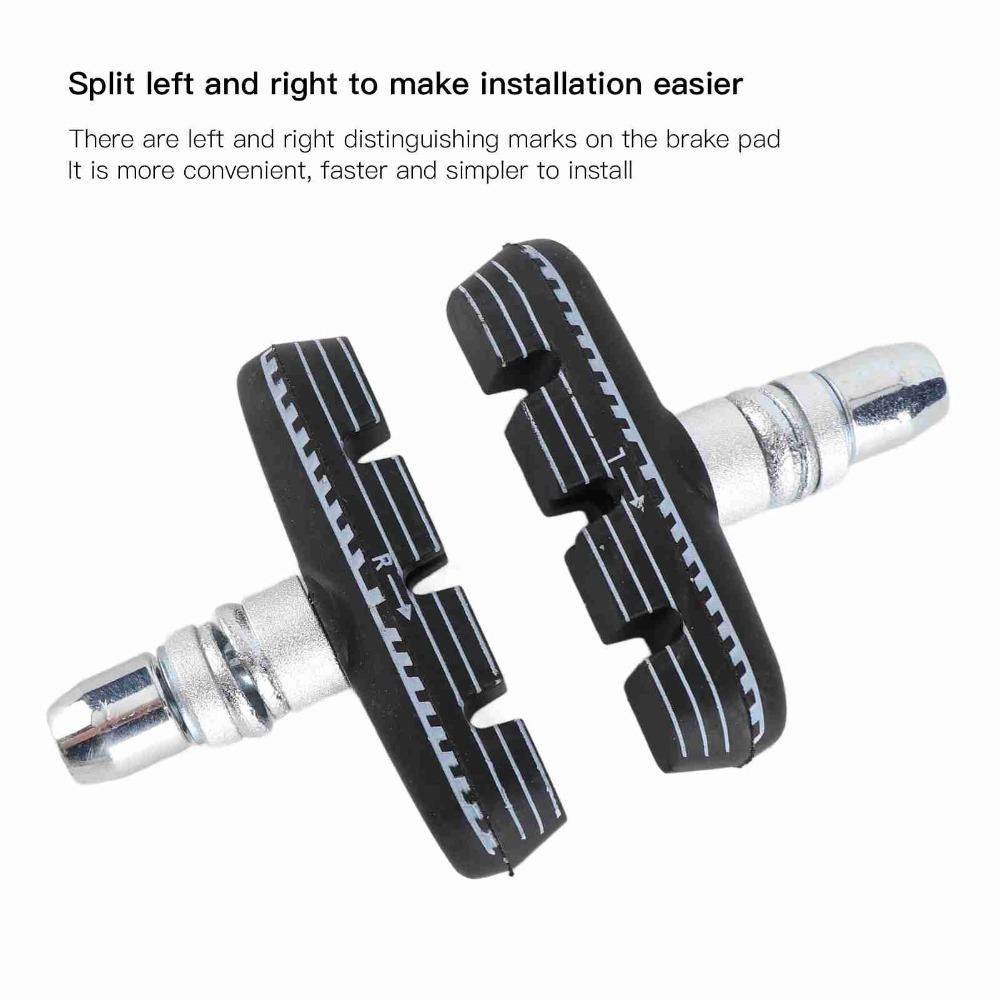 1 Pair 55mm Folding Bike Brake Pads With Nuts Rubber V-Brake Rubber Blocks Black Easy Installation Bike Brake Blocks