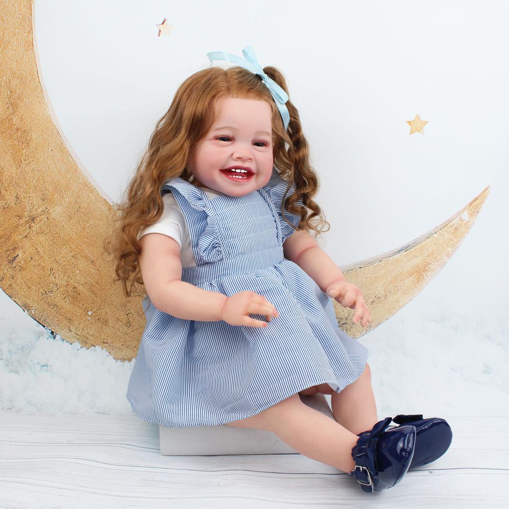 60 CM měkká silikonová panenka Reborn Baby Girl 3D Paint Skin For Girl Art Bebe s krevními cévami Přirozené, ručně vyrobené batole