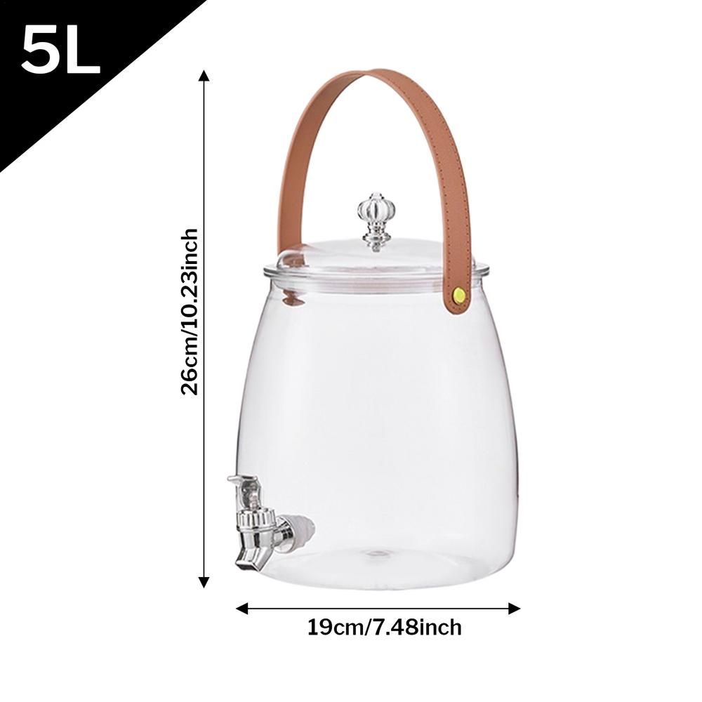 Water Kettle With Faucet Beverage Dispenser Cold Juice Lemonade Drinks Bucket Liquid Storage Tank Outdoor Fridge Organizer