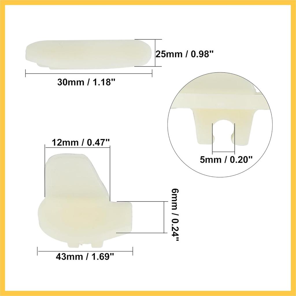 6 Set Tire Changer Insert Tire Demount Head Tire Machine Guard Wheel Side Protector for Mount Demount Duck Head Tyre Repair White 1.69"x0.47"x0.24"