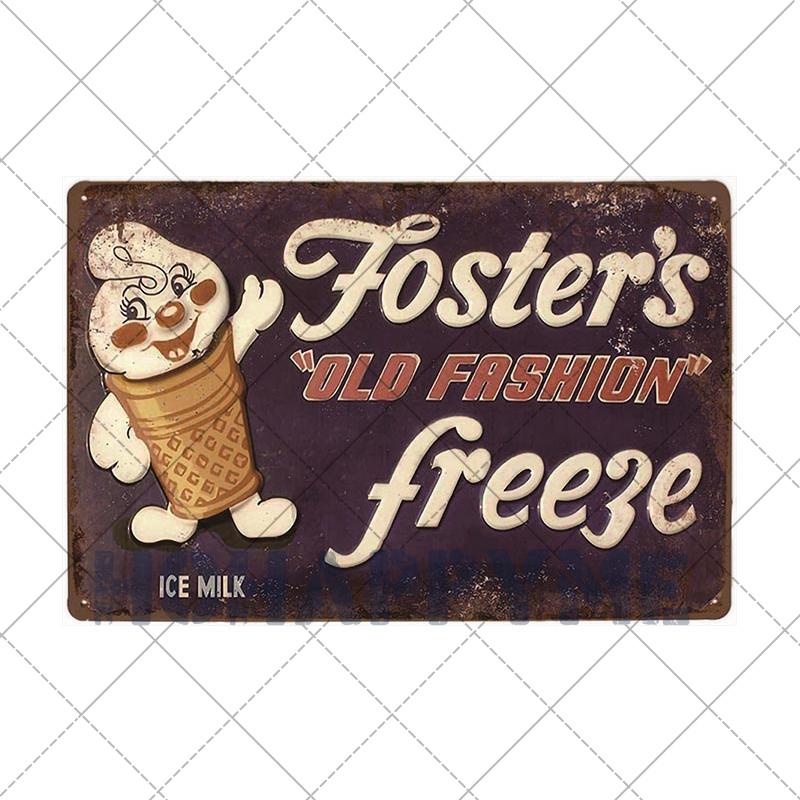 Food Dessert Sign Cake Donuts Hot Dog Metal Plaque Vintage Poster Decorative Restaurant Shop Cafe Wall Decoration Plates 20x30cm