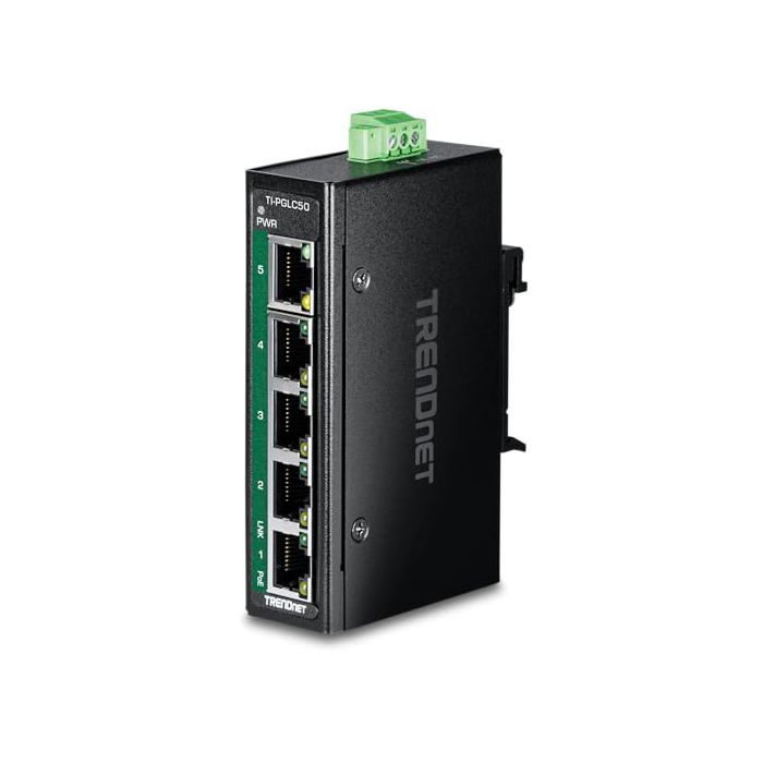 Commutateur Industriel - TRENDnet - TI-PGLC50 - 5 Ports Gigabit PoE+ - Design Compact - IP30