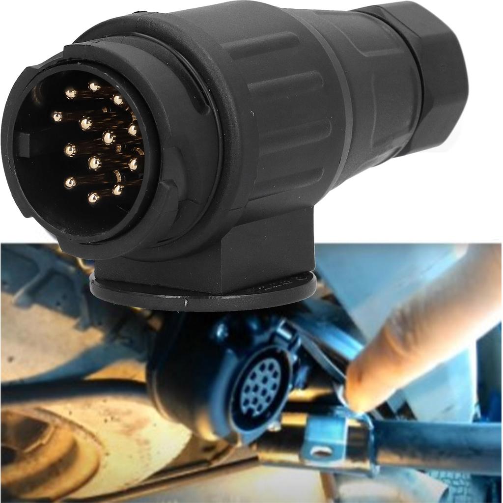 12V 13Pin Trailer Plug Adapter Wiring Connector Accessory for European Standard Car RVs Caravans