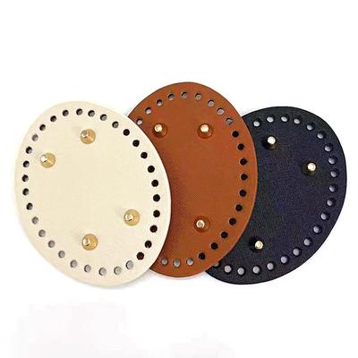 1PC Zubehör Oval Tasche Unten PU Leder 4 Nieten Ersatz Für Häkeln Stricken Handtasche