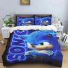 3D Luxurious Teens The Movie Hedgehogs Boy Bedding Set Anime Digital Cartoon Sonic Duvet Cover Comforter Bed Youth Kids Gift