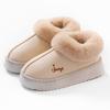 Home Cotton Slippers Fashion Snow Boots Winter Ladies Warm Hairy Bag and Non-slip