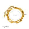 Conjunto de Pulseira e Colar de Corrente Feitos à Mão Banhado a Ouro 18K: Design Quadrado Espesso, Aço Inoxidável Polido.