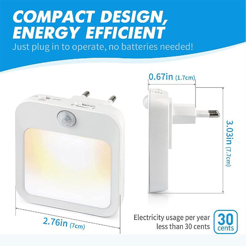 Motion Activated Night Light With Plug-in Design And 120° Detection Angle For Home Décor Lamp