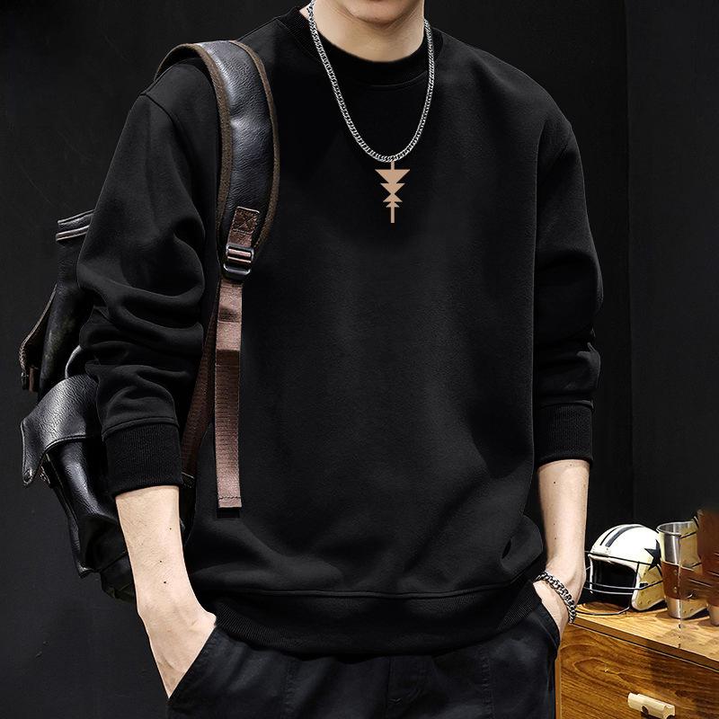 Herren Hoodie im amerikanischen Stil, schwere Qualität, Rundhalsausschnitt - Herbst/Winter, Lockerer Schnitt, Große Größen, High-Street-Trend