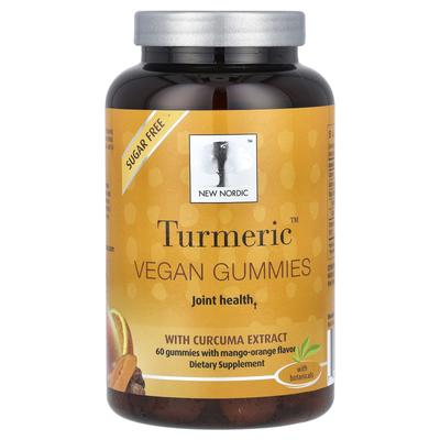 New Nordic, Turmeric Vegan Gummies, Containing Turmeric Extract, Mango Orange Flavor, 60 Gummies