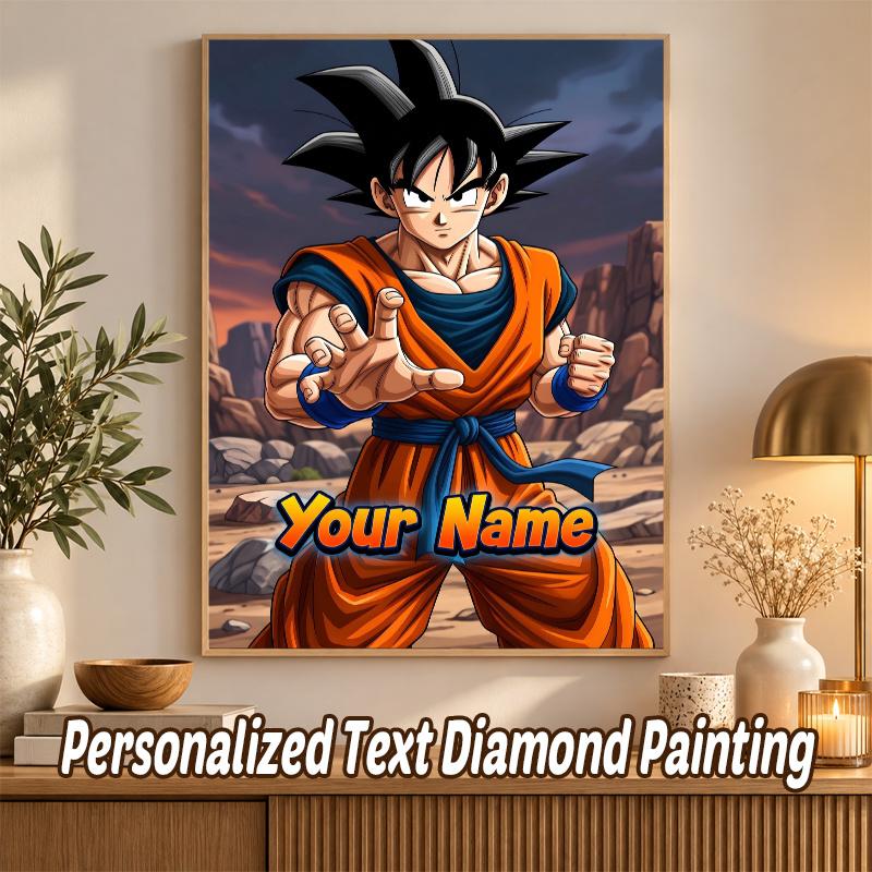 Dragon Ball Goku Custom Name Diamond Painting Personalized 5D Full Drill DIY Diamond Art Home Decor