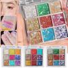 9-color Gel, Colored Sequin, Glue-free 9-color Eyeshadow , Performance Stage Makeup, Big Glitter, Super Shiny.