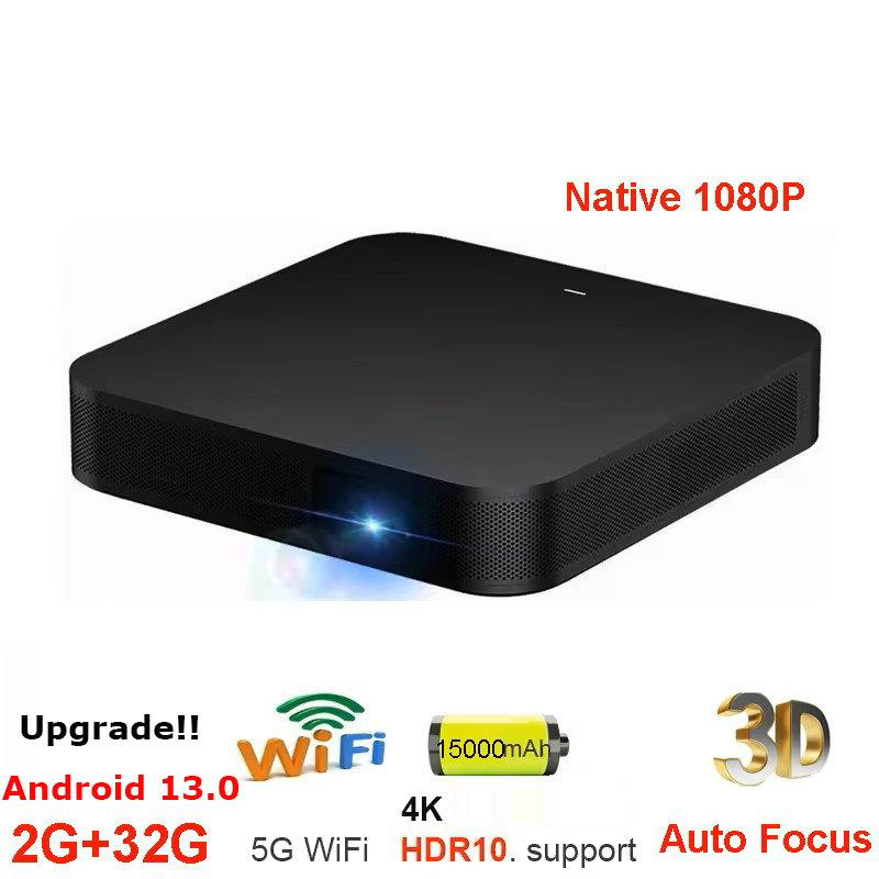 Vivicine S500 Portable Android DLP 4K 3D Projector Native 1080P Projectors Auto Focus In 15000mah Battery for Cinema Outdoor Camping