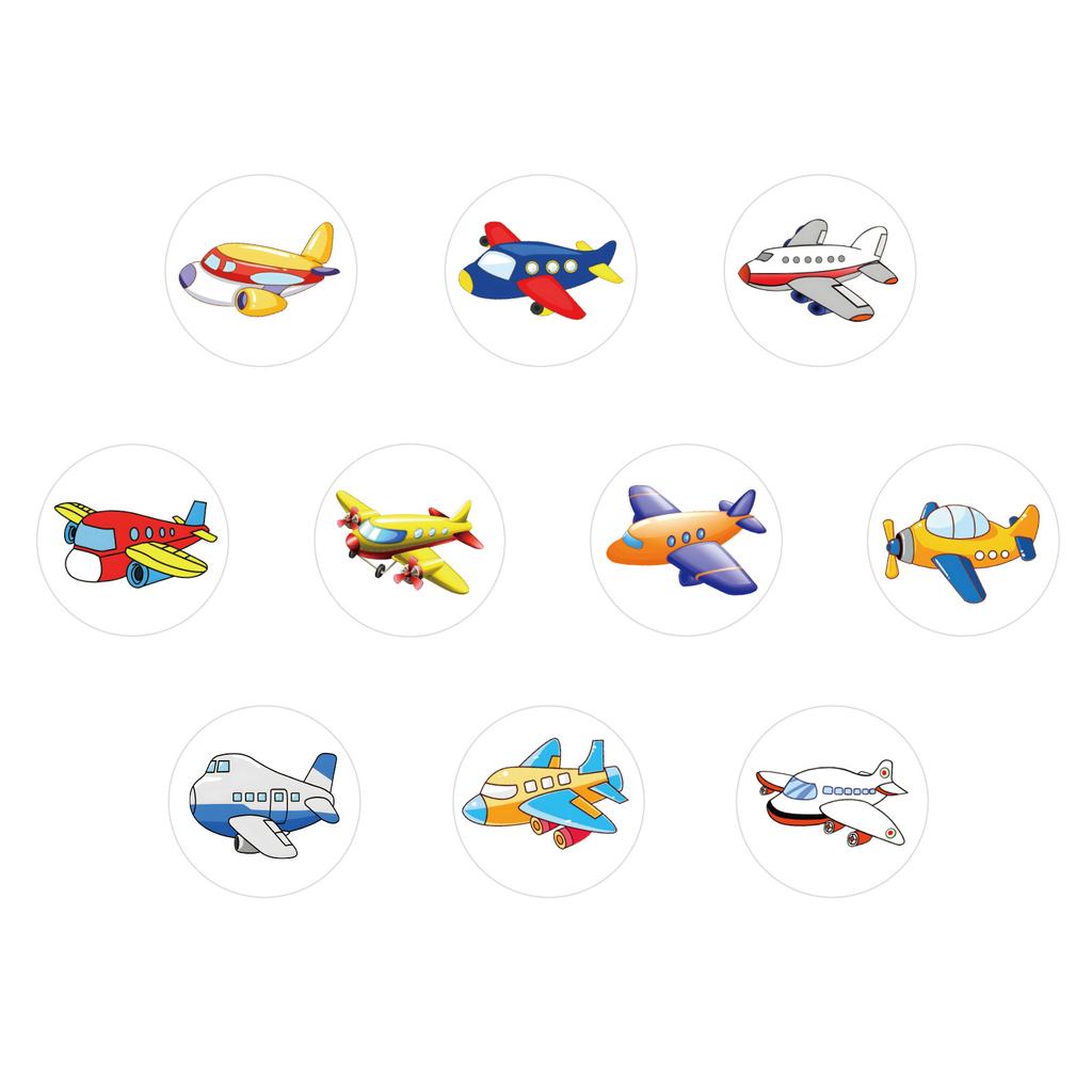 500 Stickers/roll Cartoon Airplane Cute Roll Stickers Kindergarten Reward Stickers Children's Toy Stickers Decorative Stickers