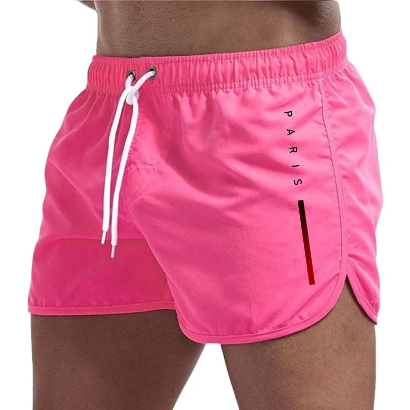 Pantaloni Scurți de Plajă pentru Bărbați Imprimați Casual Uscare Rapidă Surf Man Costume de Baie Pantaloni de Trening pentru Alergare în Aer Liber Calitate Pantaloni Scurți Sportivi de Înot de Vară XL roz