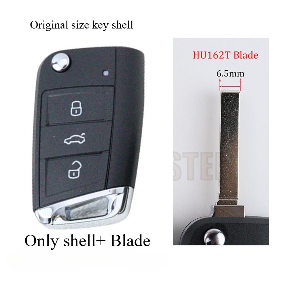 Upgrade Auto Schlüsselgehäuse für Volkswagen Vw Golf Mk 7 Tiguan Mk2 T-Roc T-Cross Skoda Octavia Kodiaq Karoq Seat Ateca Leon black