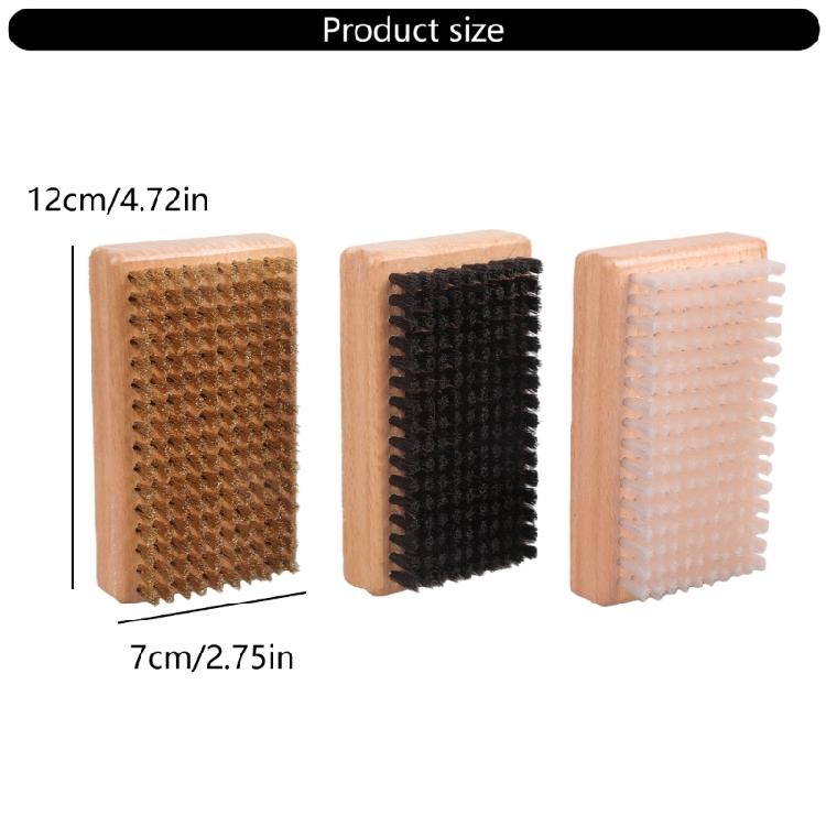 Wood Handle Metal/Nylon/Horsehair Ski Waxing Brush Snowboard Wax Brush Replacement Snowboard Maintenance Cleaning Tool