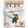 Vintage Letter Bird Rose Flower Retro Duvet Cover with Pillow Case Custom 3pcs Bedding Set Quilt Cover Double Bed Home Textile