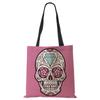 Abstract Art Skull Horror Print Shopping Bags Women Folding Reusable Customize Tote Shoulder Bag Canvas Groceries Handbags 2022 CLE