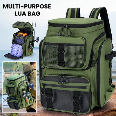 Fish Tackle Lure Organizer Storage Backpack Multi-layer Large-Capacity Design Waterproof Fishing Bag