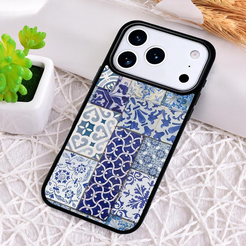 art Decorative Moroccan Tile Phone Case for iPhone 17 Air 16 15 11 12 14 13 Pro Max Shockproof Cover