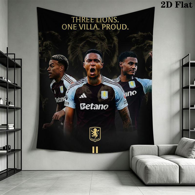 Aston Villa F.C Wall Hanging Printed Fabric Blanket Decorative Tapestries for Bedroom Living Room Home Decor