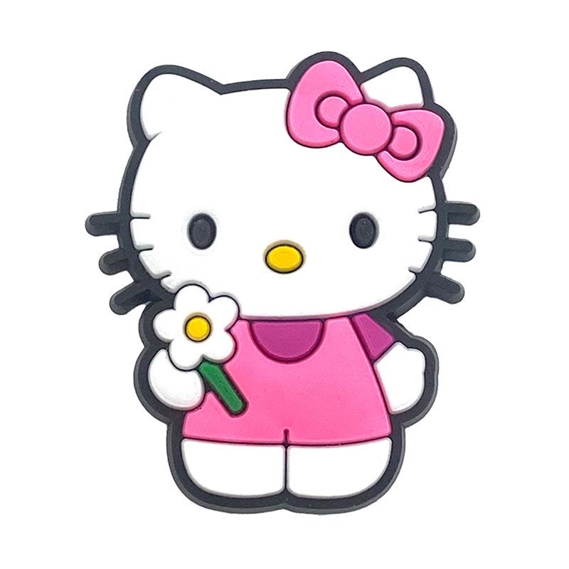 Hello Kitty Cat PVC Rubber Decorative Shoe Buckle - Flower Accessory