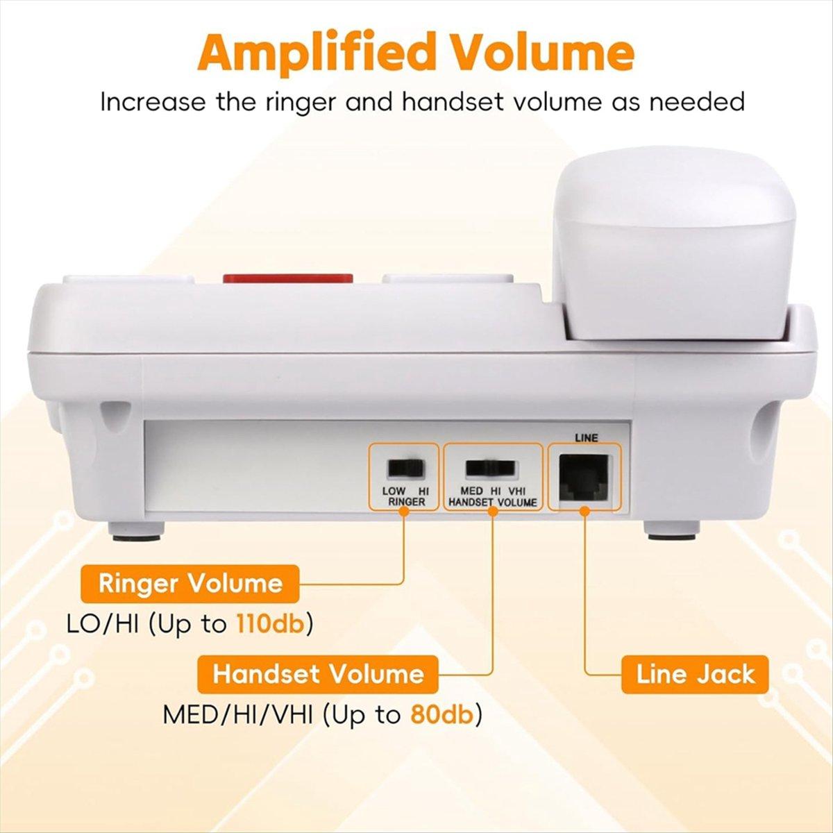 

Big Button Phone for Elderly Seniors, Home Land Line Phone One Key for Help Telephone for the Visually Hearing Impaired China Mainland