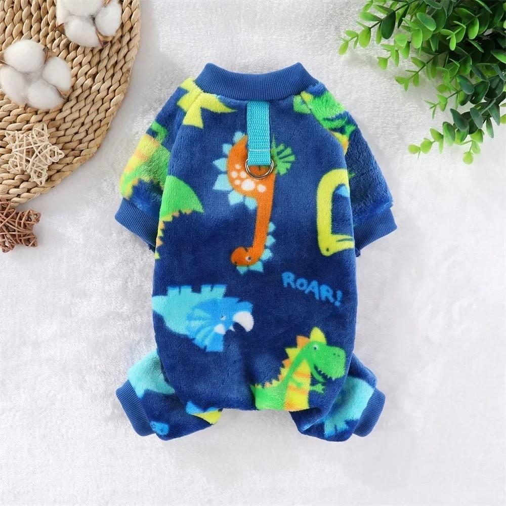 New Winter Warm Dog Jumpsuit Fleece Bear Dinosaurs Pet Dog Clothes Chihuahua Poodle XS-4XL Pajamas Coat For Small Medium Dogs