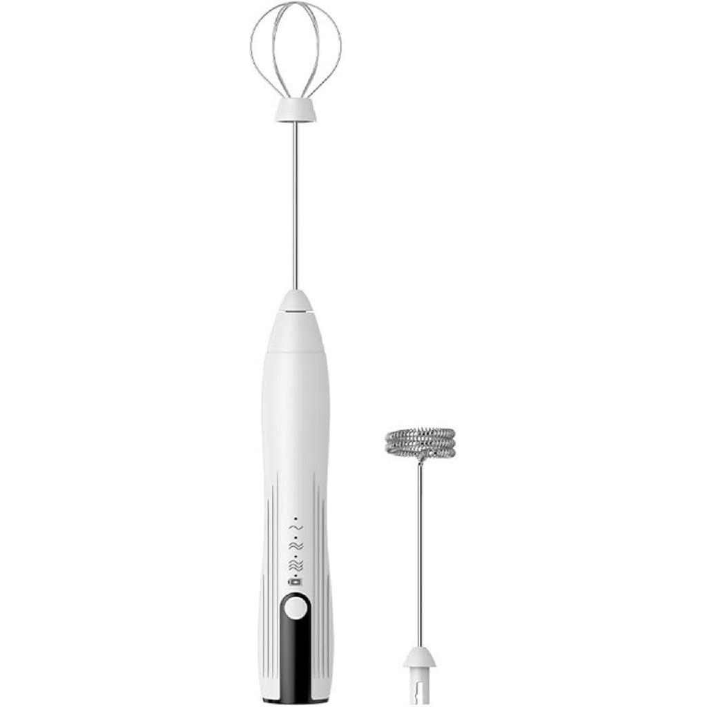 Immersion Blender Handheld, 2-in-1 Hand Blender Electric with USB Rechargeable 3 Speeds, Stainless Steel Blade Stick Blender with Whisk, for Coffee