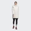 adidas Cappotto da donna in piuma con cappuccio rimovibile, lunghezza lunga, cappotti da donna, bianco HN2114