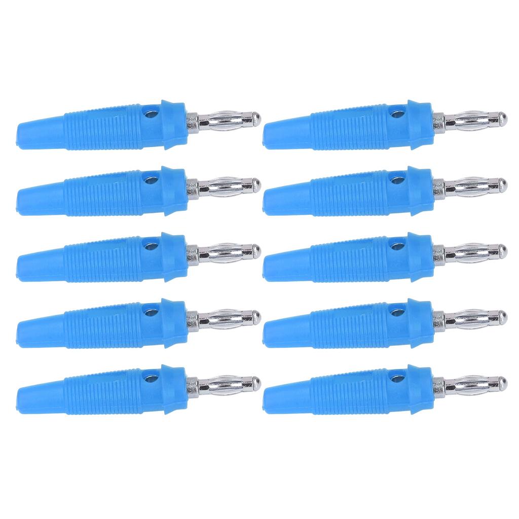 10pcs Set 4mm Banana Plug Socket Terminal Connector for Welding Machinery Charging GeneratorsBlue