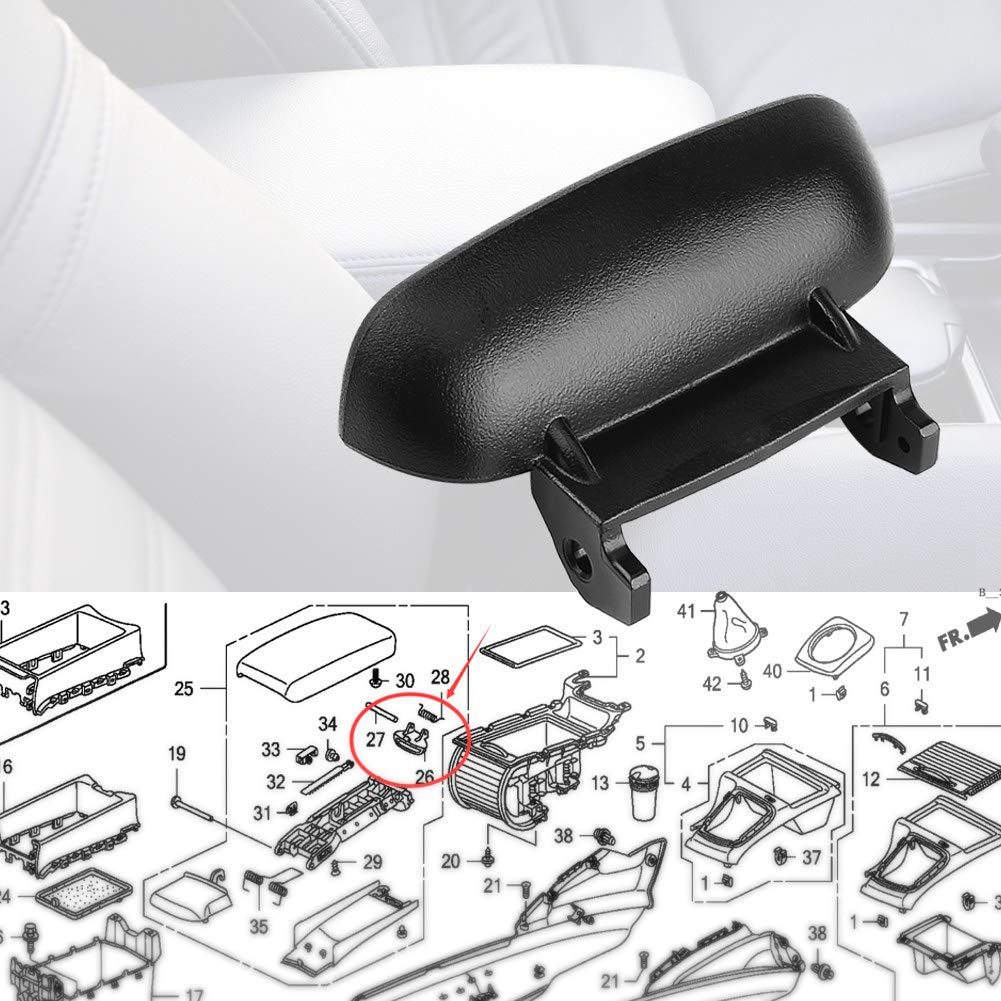 83451-SNA-A01ZA, Plástico Consola Central Pestillo Reposabrazos Cubierta Cierre Alta Resistencia Negro Repuesto para Civic 2006-2011