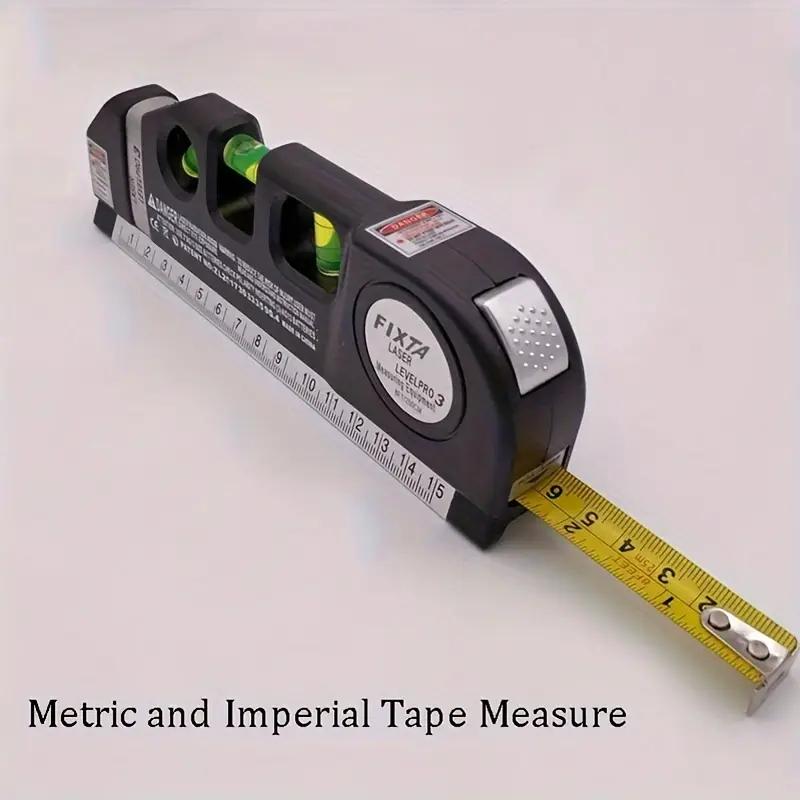 Laser Level Tool Multi-Purpose Laser Level Standard Cross Line Laser Level Beam Tool With Metric Ruler 8ft/2.5m For Picture Hanging Cabinet Tile Wall