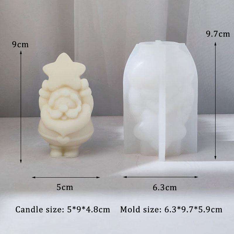 3D Bearded Santa Claus Candle Mold Snowman DIY Scented Candle Plaster Resin Mould Silicone Cake Making Tool Christmas Decor Gift